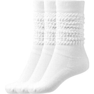 3 Pairs Slouch Socks Women Thigh High Boot‎ Socks Soft Scrunch Socks Size 5-11